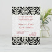 Invitation Mariage damassé noir/blanc (Debout devant)