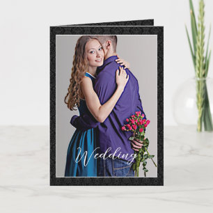 Invitation mariage damassé - -Noir et blanc