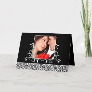 Invitation mariage damassé - -Noir et blanc