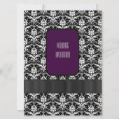 Invitation Mariage damassé noire, violette et blanche (Dos)