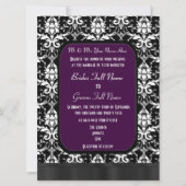 Invitation Mariage damassé noire, violette et blanche (Devant)