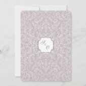 Invitation Mariage damassé rose et gris (Dos)