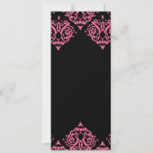 Invitation Mariage damassé rose et noir (Dos)
