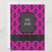 Invitation Mariage damassé rose et noir chaud (Dos)