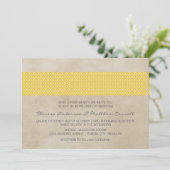 Invitation Mariage damassé rustique jaune (Debout devant)