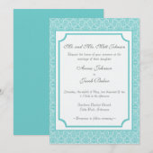 Invitation Mariage damassé simple classique (Devant / Derrière)