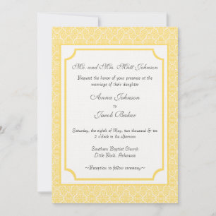 Invitation Mariage damassé simple classique