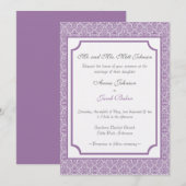 Invitation Mariage damassé simple classique (Devant / Derrière)