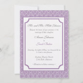 Invitation Mariage damassé simple classique (Devant)