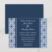 Invitation Mariage damassé tout simplement éblouissant Invita (Devant / Derrière)
