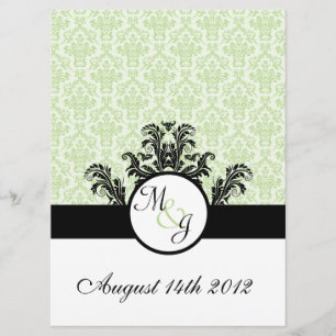 Invitation Mariage damassé verte
