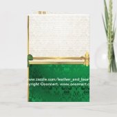 Invitation mariage damassé verte et crème (Dos)