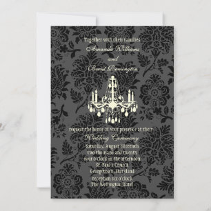 Invitation Mariage damassé victorienne (ivoire)