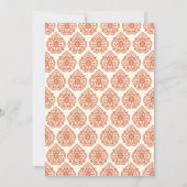 Invitation Mariage damassé Vintage (orange) (Dos)