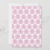 Invitation Mariage damassé vintage (rose) (Dos)