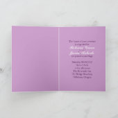 Invitation mariage damassé violet moderne élégant (Intérieur)