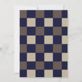 Invitation Mariage Damier Brun Bleu Foncé (Dos)