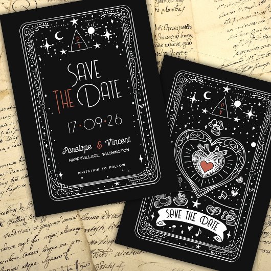 Invitation Mariage d'amour céleste Enregistrer la date