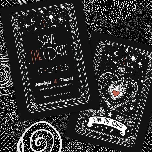 Invitation Mariage d'amour céleste Enregistrer la date