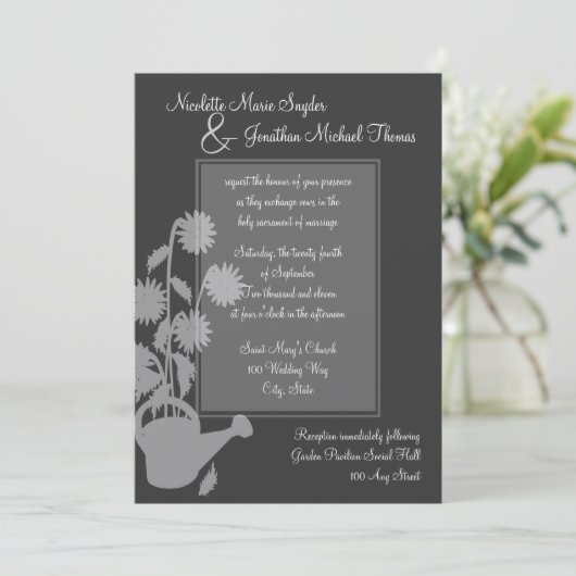 Invitation Mariage d'amour croissant (Debout devant)