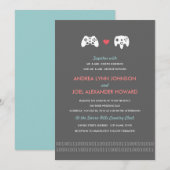 Invitation Mariage d'amour de contrôleur de Gamer (Devant / Derrière)