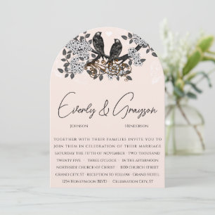 Invitation Mariage d'amour de pigeons de vigne de verger
