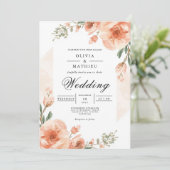 Invitation Mariage d'amour floral doux (Debout devant)