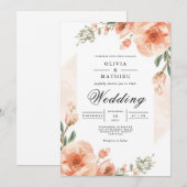 Invitation Mariage d'amour floral doux (Devant / Derrière)