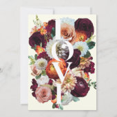 Invitation Mariage d'Amour Floral rose Bourgogne (Dos)