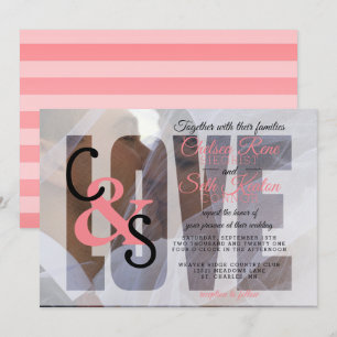 Invitation Mariage d'amour moderne - Coral