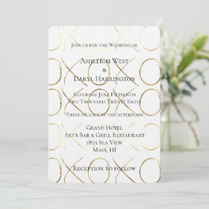 Invitation Mariage d'amour XOXO blanc chic or