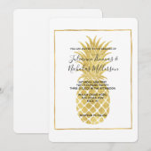 Invitation Mariage d'ananas Glitzy Gold (Devant / Derrière)
