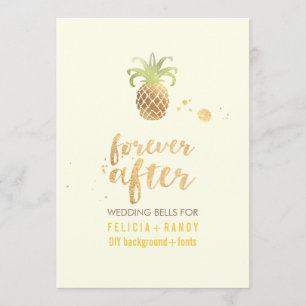 Invitation Mariage d'ananas PixDezines Faux Gold