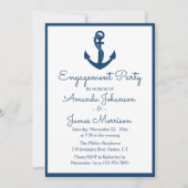 Invitation Mariage d'Ancre bleu de la marine (Devant)
