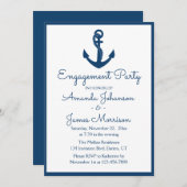 Invitation Mariage d'Ancre bleu de la marine (Devant / Derrière)