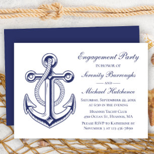 Invitation Mariage d'Ancre bleu de la marine