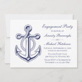 Invitation Mariage d'Ancre bleu de la marine (Devant)