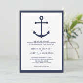 Invitation Mariage d'Ancre bleu marine moderne (Debout devant)