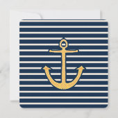 Invitation Mariage d'Ancre de la Marine Blue Stripes (Dos)