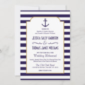 Invitation Mariage d'Ancre de la marine nautique et de la ban (Devant)