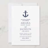 Invitation Mariage d'Ancres nautiques (Devant)