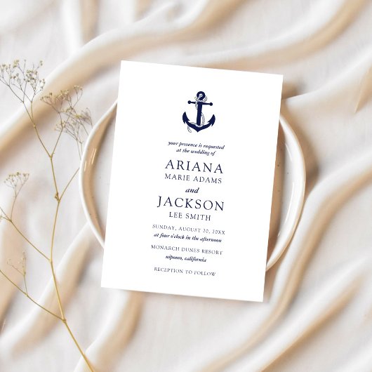 Invitation Mariage d'Ancres nautiques