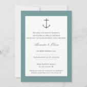 Invitation Mariage d'Ancres nautiques simple | TURQUOISE (Devant)