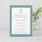 Invitation Mariage d'Ancres nautiques simple | TURQUOISE (Debout devant)