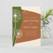 Invitation Mariage Dandelion moderne (Debout devant)