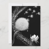 Invitation Mariage Dandelion noir et blanc (Dos)