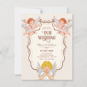 Invitation Mariage d'anges vintage (Devant)