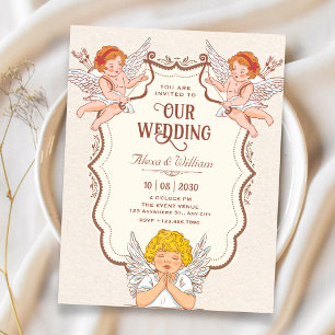 Invitation Mariage d'anges vintage
