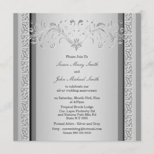 Invitation mariage d'anniversaire de l'argent Fleur céleste