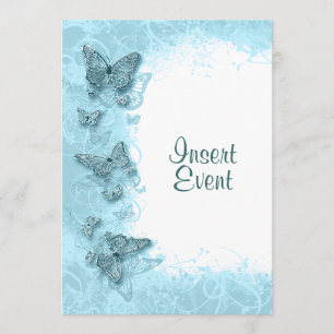 Invitation Mariage d'anniversaire de papillon bleu